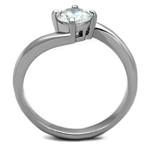 TK1543-High Polished Stainless Steel <b>Ring</b> with AAA Grade CZ Clear-Dishes & <b>Plates</b> - Product Image 3