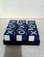 Jeu de Tic Tac Toe de luxe fait main en résine époxy, thème dessin animé, plateau XO, statue en résine, décoration d'intérieur, cadeau