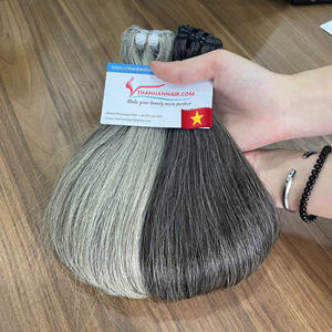 Cheveux gris naturels vierges bruts de qualité supérieure, provenant d'un seul donneur, non traités, cuticules alignées, gris sel et poivre, tissage en trame, prix de gros - Product Image 3