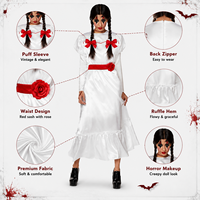 Costume de poupée d'horreur pour femme Baige, inspiré d'Annabelle, tenue de mariée fantôme, déguisement pour fête d'Halloween, robe de scène, taille S-XL