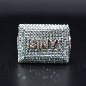 Customizable Hip Hop Cluster <b>Ring</b> 925 Sterling <b>Silver</b> Prong Setting Engagement, Wedding or Anniversary Gift <b>for</b> <b>Men</b> or Women - Product Image 4