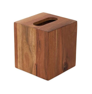 Caja de pañuelos de madera maciza de lujo, dispensador de pañuelos faciales decorativo hecho a mano, soporte cuadrado para servilletas - Product Image 1