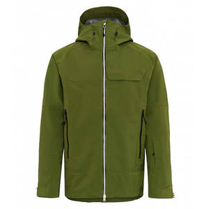 Chaqueta de esquí informal de lona transpirable personalizada al por mayor para hombre, talla grande, con cuello alto y cierre de cremallera, abrigo de invierno a precio económico - Product Image 1