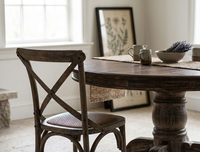 Muebles y Decoración para el Hogar de Madera de Indonesia de Alta Calidad, Mesa de Comedor Redonda Sólida de Madera de Teca Reciclada