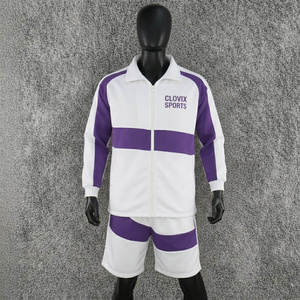 New Arrival Custom Logo Men Windbreaker Tracksuit <b>Set</b> Fashionable Orange <b>White</b> Panel Sportswear Jacket and Shorts Two <b>Piece</b> - Product Image 4