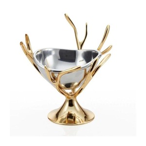 Ensemble de plats à fruits secs en métal de luxe moderne avec poignée en forme de fleur dorée pour une expérience culinaire haut de gamme - Product Image 5