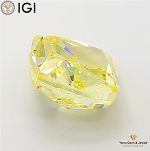 Coussin carré de 7,01 carats avec certificat IGI, diamant de laboratoire CVD, couleur jaune vif fantaisie, clarté VS1, pour bague élégante - Product Image 5