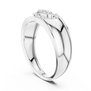 CLASSIC LAB GROWN Round CUT DIAMOND <b>RING</b> SET 18KT SOLID WHITE Gold RHODIUM PLATED LUXURY Engagement Wedding DAILY OFFICE USE <b>MEN</b> - Product Image 3