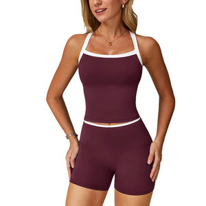 New Standard Women's 2 Piece <b>Sets</b> Ultra Lightweight Flexible Material Tight Fitting Short Top Casual Fitness Wear Women's <b>Sets</b> - Product Image 1