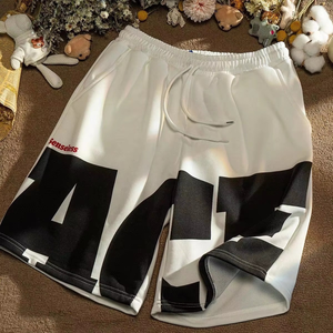 Summer Casual <b>Shorts</b> <b>Men's</b> Popular American Style Simple Stitching Mid-length Pants Straight-leg Loose Wide-leg <b>Shorts</b> - Product Image 4