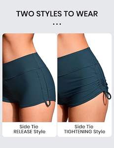 Últimos Shorts de Baño de Cintura Alta para Mujer, Novedad, Parte Inferior de Traje de Baño con Lateral Fruncido Ajustable y Transpirable - Product Image 3