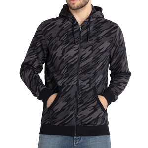 Wholesale Men Dark Charcoal <b>Camouflage</b> Zip Up Hoodie Heavyweight Fleece Printed <b>Tracksuit</b> Casual Autumn Wear - Product Image 1