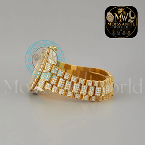 Hip Hop Bust Down Custom Automatic Mechanical <b>Watches</b> Luxury Brand Gold Iced Out VVS D Moissanite Diamond <b>Watch</b> for <b>Men</b> ODM OEM - Product Image 4