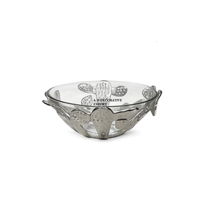 Creative Cactus Metal & Glass Salad Bowl High-<b>End</b> Decorative Tableware Hotel & Restaurant Premium Gifting Glassware with Metal - Product Image 1
