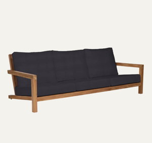 Sofá de Jardín Moderno Tropical para Exteriores, Estructura de Madera de Teca Sólida, Cojines Resistentes a la Intemperie, para Sala de Estar, Patio, Terraza, Villa, Resort - Product Image 1