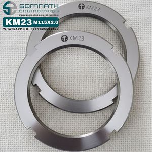 KM23 น็อตล็อคแบบมือขวา ผิวธรรมชาติ สแตนเลสสตีล ปลอกอะแดปเตอร์เพลาลูกปืน ความแม่นยำสูง ระบบเมตริก - Product Image 1