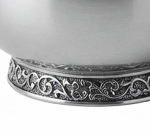 Ensemble de pots à sucre et à crème en métal rond classique de qualité supérieure avec finition brillante et base décorative - Product Image 3