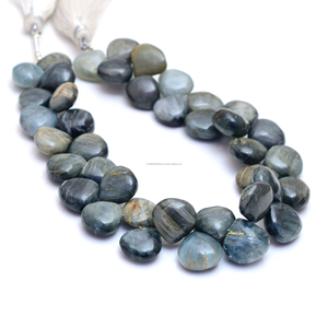 Perles en pierre naturelle œil de chat noir, forme cœur lisse, perles en cristal en vrac pour la fabrication de bracelets et de colliers - Product Image 2