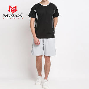 Ensemble t-shirt et short de luxe blanc personnalisé de haute qualité, en coton, deux pièces, été, pour homme - Product Image 1