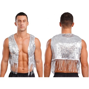 Gilet de cow-boy à paillettes pour hommes, costume de discothèque pour clubwear, fête disco <span class=keywords><strong>vintage</strong></span>, festival de musique, tenue quotidienne. - Product Image 2