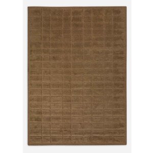 Modern Brown Grid Pattern Area Rug Neutral Textured Tufted Carpet Contemporary Living Room Bedroom Decorative Floor Rug Decor - Product Image 1