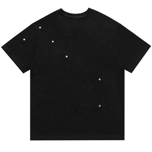 T-shirt décontracté pour homme, blanc, col rond, manches courtes, coupe ample, en tissu tricoté polyester/coton, imprimé sérigraphié, respirant, uni - Product Image 3