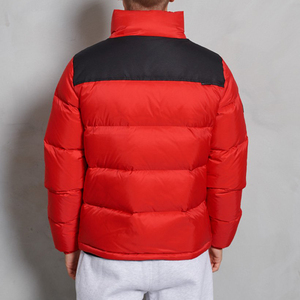 Wholesale Men's Puffer <b>Jacket</b>-<b>Canvas</b> Fabric Stand Collar Front Logo Polyester Filled Breathable & Windproof Outerwear - Product Image 1
