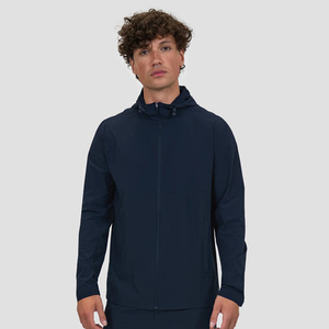 Wholesale Custom <b>Men</b> Hooded Training <b>Jacket</b> <b>Lightweight</b> Running Windbreaker Sports Gym Workout Activewear OEM ODM - Product Image 4