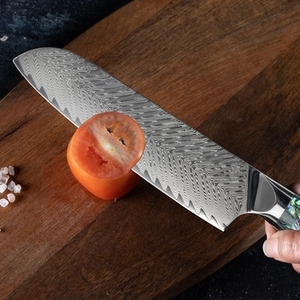 Premium 5-Piece Damascus Steel Chef <b>Knife</b> Set Carbon Steel Blade with Wood Handle Leather Sheath Includes <b>Knife</b> <b>Sharpening</b> Tool - Product Image 3