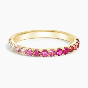 Anillo de Oro con Diamantes Degradados en Rosa y Rojo con Corte Brillante Redondo para Mujer - Product Image 4