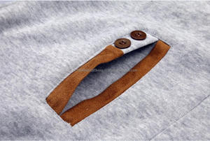 <b>Man</b> High Quality Deerskin Leather Long Sleeve <b>Slim</b> Hoodie - Product Image 5