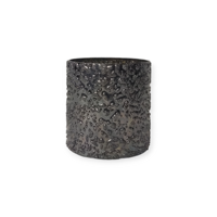 Pot en verre de travail en mosaïque noire fabriquée à la main de haute qualité artisanale indienne luxe en céramique multi-usages décoration d'intérieur Festivals bougie
