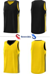 เสื้อบาสเก็ตบอล SANGLASPORTS แบบคอวี แขนกุด ผ้าตาข่าย โพลีเอสเตอร์ 100% แห้งเร็ว 180 กรัม สีดำเหลือง เสื้อกีฬาสำหรับฝึกซ้อมทีม - Product Image 2