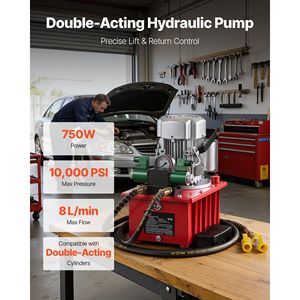 Pompe hydraulique électrique 750W 10000 PSI 120V, unité de puissance à double action avec électrovanne et pédale - Product Image 2