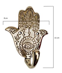 Gancho de pared de latón Hamsa ganchos de mano colgador de llave decorativo - Product Image 5