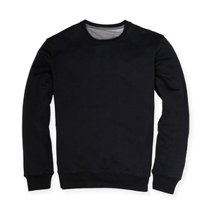 เสื้อสเวตเชิ้ตคอกลมสีดำสำหรับผู้ชาย ทรงโอเวอร์ไซส์ สีพื้น ผ้าถัก สวมใส่สบายในฤดูหนาว ผลิตจากผ้าฝ้าย 100% - Product Image 4