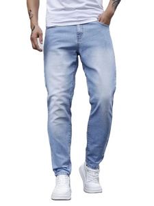 Jeans en denim à jambe droite pour homme, design classique, imprimé, écologique, respirant, personnalisable, polyvalent, à porter en toutes saisons - Product Image 3