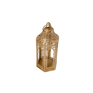 top seller Rectangular Resin <b>Lantern</b> With <b>Gold</b> Crescent Moon Top Die Cutting Islamic Pattern Home Decoration <b>gold</b> metal <b>lantern</b> - Product Image 4