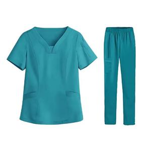 Unisex Doctor Satin Comfortable Breathable Nursing <b>Scrubs</b> Uniform <b>Set</b> Wholesale OEM Service Stretch <b>Scrubs</b> <b>Set</b> - Product Image 5