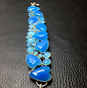 Natural Blue Chalcedony Silver Drop Earring Faceted onyx <b>Gemstone</b> <b>Bracelet</b> Woman Jewelry Wholesaler Price - Product Image 3