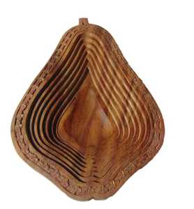Round Wooden Storage Box Floral Inlay Carved Spice Condiment Container Skies Trader - Product Image 6