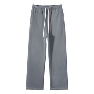 Pantalones de chándal extragrandes de peso pesado con lavado ácido, holgados, con logo personalizado, lisos, de pierna ancha para hombre - Product Image 4