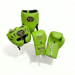 Conjunto de Entrenamiento de Boxeo Profesional con Guantes con Cordones y Equipo de Protección para la Cabeza para Gimnasio y Sesiones de Práctica - Product Image 4
