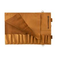 Bolsa Enrollable para Cuchillos de Chef, de Cuero Genuino, Ecológica, Ligera, Clásica, Portátil, Personalizada, Duradera, Diseño OEM Nuevo, LKR-0392