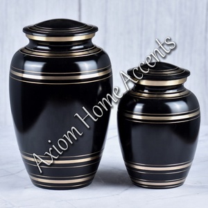Engraved Brass Urn With Polished Finish Durable <b>Memorial</b> Ashes Container With Secure Lid by Axiom Home Accents - Product Image 3