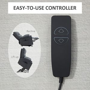 Poltrona Reclinabile Oversize Grigio Scuro per Anziani con Sollevamento Elettrico e Telecomando, Comoda Poltrona Reclinabile per Anziani - Product Image 6