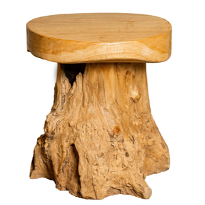 ARTERRA Tabouret en racine de teck artisanal de luxe, pouf pour hôtel, appartement, entrepôt, durable, écologique, design rustique - Product Image 1
