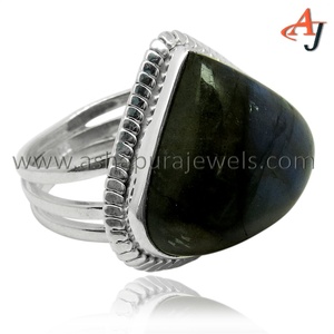 Élégantes bagues en labradorite bleue, argent sterling 925, sertissage clos, unisexe, style chrétien - Product Image 5