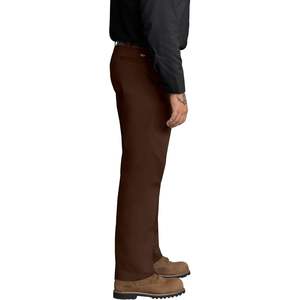 Pantalon de travail pour homme sur mesure, marron, 54W X 34L, résistant aux taches, design à devant plat pour vêtements de travail - Product Image 1