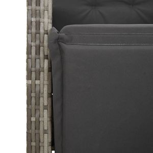Juego de Comedor para Jardín con Mesa Negra, Sillas Grises y Cojines Gris Oscuro - Product Image 6